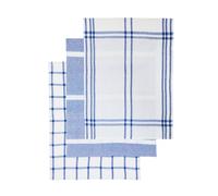Orsina Efficient Set Of Three Blue And White Tea Towels, Absorbent Durable Tea Towels, Soft Tea Towels For Kitchen