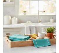 Orsina Efficient Set Of Three Green And White Tea Towels, Absorbent Durable Tea Towels, Soft Tea Towels For Kitchen