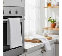 Orsina Efficient Set Of Three White Terry Tea Towels, Durable Tea Towels For Breakfast, Soft Tea Towels For Kitchen