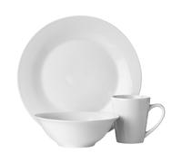 Orsina Elegant 12Pc White Porcelain Dinner Set, Versatile Dinner et For Kitchen, Sleek Modern Dinnerware Set Orsina White