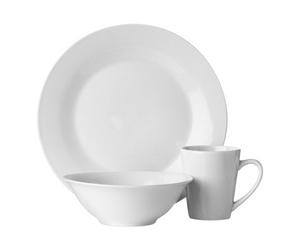 Orsina Elegant 12Pc White Porcelain Dinner Set, Versatile Dinner Et For Kitchen, Sleek Modern Dinnerware Set
