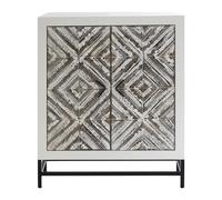 Orsina Elegant 2 Door Cabinet | Functional Display Cabinet For Livingroom | Space Saving Slim Corner Cabinet in White Orsina White