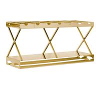 Orsina Elegant 2 Tier 7 Bottle Silver Wine Rack, Space Saving Wine Bottle Rack For Cupboard, Stylish Wine Rack in Gold Orsina Gold