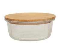 Orsina Elegant 620 Ml Glass Container With Bamboo Lid, Functional Clear Glass Container, Airtight Storage Container in Natural Orsina Natural