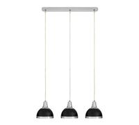 Orsina Elegant Black Shade And Chrome Pendant Light, Functional Pendant Light For Drawing Room, Versatile Light