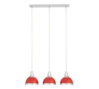 Premier Housewares E27 Edison Screw 40 W 3 Ceiling Light Shade Ceiling Lights Red Pendant Lighting Ceiling Pendant H120xW68xD18