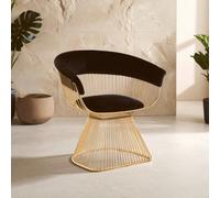 Orsina Elegant Black Velvet And Gold Finish Chair, Durable And Sturdy Dining Chair, Versatile Breakfast Room Chair