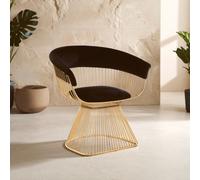 Orsina Elegant Black Velvet & Gold Finish Chair, Durable & Sturdy Dining Chair, Versatile Breakfast Room Chair Orsina Black