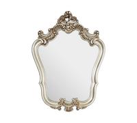 Orsina Elegant Champagne Finish Rose Crest Wall Mirror, Light Enhancing Hallway Mirror, Functional Wall Mirror