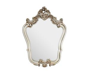 Orsina Elegant Champagne Finish Rose Crest Wall Mirror, Light Enhancing Hallway Mirror, Functional Wall Mirror