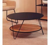 Elegant Coffee Table With Hairpin Legs, Functional Coffee Table With Storage, Sleek Metal Top Coffee Table Premier Housewares Natural One Size