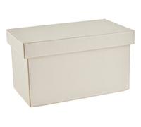 Premier Housewares Elegant Cream Faux Leather CD Storage Box | Versatile Box For Storage | Lightweight Storage Box With Lids For Living Room | Portable Storage Box For CD