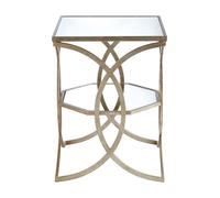 Orsina Elegant Cross Design Side Table, Sturdy Small Table For Livingroom, Durable Bed Side Table For Bedroom in Silver Orsina Silver