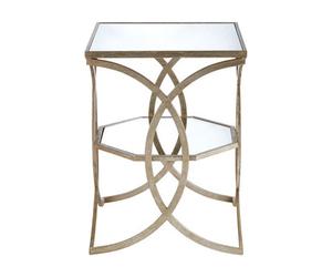 Orsina Elegant Cross Design Side Table, Sturdy Small Table For Livingroom, Durable Bed Side Table For Bedroom