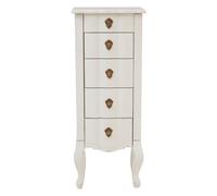Orsina Elegant Design 5 Drawer Small Chest White, Functional Storage Cabinet, Versatile Chest For Livingroom