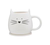 Elegant Design Cat Mug And Coaster, Versatile Small Milk Mug For Bedroom, Durable Coffee Mug For Livingroom