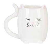 Orsina Elegant Design Cat Mug, Versatile Use Small Milk Mug For Bedroom, Dishwasher Safe Coffee Mug For Livingroom in White Orsina White