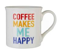 Orsina Elegant Design Coffee Makes Me Happy Mug, Versatile Small Milk Mug For Bedroom, Dishwasher Safe Coffee Mug