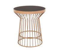 Orsina Elegant Design Copper Finish Round Side Table, Durable Side Table For Livingroom, Versatile Lounge Table