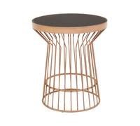 Orsina Elegant Design Copper Finish Round Side Table, Durable Side Table For Livingroom, Versatile Lounge Table in Gold Orsina Gold