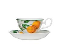 Orsina Elegant Design Fruits Orange Grove Cup & Saucer, Durable Tea Set, Bone China Cup & Saucer For Bedroom Orsina Multicolor