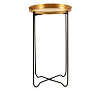 Orsina Elegant Design Gold Finish Round Top Side Table, Versatile Small Table, Sleek & Sturdy Bedside Table Orsina Gold