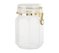 Gozo Octagonal Canister, With Clip Lid, Large, Gold