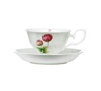 Orsina Elegant Design Peony Cup & Saucer, Durable Cup & Saucer, Bone China Small Cup & Saucer For Bedroom Orsina Multicolor