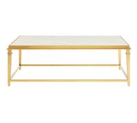 Orsina Elegant Design Rectangular Coffee Table, Marble Top Display Coffee Table, Sturdy Decorative Coffee Table in Gold Orsina Gold