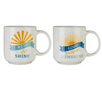 Orsina Elegant Design Set Of Two Sunshine Mug, Versatile Small Milk Mug For Bedroom, Dishwasher Safe Coffee Mug
