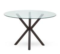 Orsina Elegant Dining Table With Black Wood Effect Metal Legs, Stylish Small Table, Sturdy Kitchen Table For Dinner