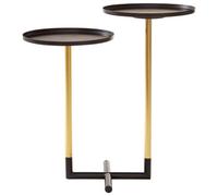 Orsina Elegant Duplex Side Table, Versatile Bedside Table For Bedroom, Dual Table Top Side Table For Livingroom in Gold Orsina Gold