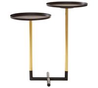 Orsina Elegant Duplex Side Table, Versatile Bedside Table For Bedroom, Dual Table Top Side Table For Livingroom in Gold Orsina Gold
