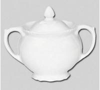 Orsina Elegant Embossed White Sugar Bowl, Functional White Sugar Bowl For Breakfast, Multi Purpose Sugar Bowl