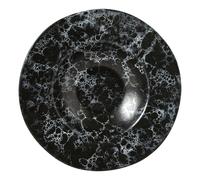 Orsina Elegant Faux Marble Black Pasta Bowl, Durable Marble Pasta Bowl For Kitchen, Grooved Design Pasta Bowl Orsina Black
