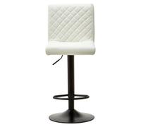 Orsina Elegant High Back White Leather Effect Bar Chair, Diamond Tufted Bar Chair, High Back Modern Bar Stool