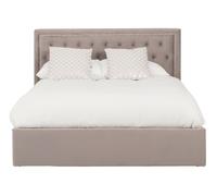 Orsina Elegant Kingsize Ottoman Bed, Practical Velvet Upholstered Bed For Bedroom, Compact Diamont Tufted Bed in Grey Orsina Grey
