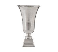 Orsina Elegant Large Silver Finish Fluted Vase, Durable Cermaic Flower Vase Orsina Silver