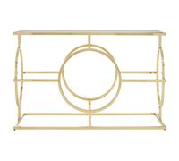 Orsina Elegant Metallic Console Table, Luxe Gold Finish Decorative Table, Modern Spacious Storage Table For Kitchen Orsina Gold