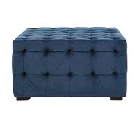 Orsina Elegant Midnight Button Tufted Foostool, Velvet Upholstered Soft Footstool, Premium Footstool For Bedroom