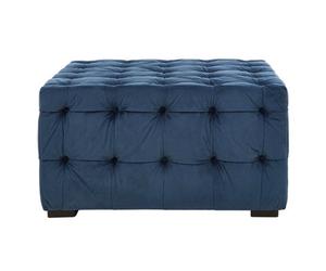 Orsina Elegant Midnight Button Tufted Foostool, Velvet Upholstered Soft Footstool, Premium Footstool For Bedroom