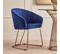 Orsina Elegant Midnight Velvet Dining Chair, Comfortable Chair For Dining Table, Modern Design Outdoor Dining Chair in Blue Orsina Blue