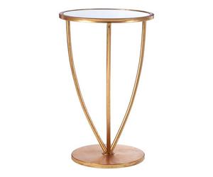 Orsina Elegant Mirror Top And Gold Frame Side Table, Sturdy Side Table By Couch, Versatile Small Lounge Table