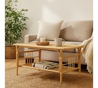Premier Housewares Rectangular Rattan Coffee Table, Natural