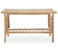 Orsina Elegant Rattan Rectangular Coffee Table With Glass Top, Versatile Cane Furniture, Sturdy Outdoor Table in Natural Orsina Natural