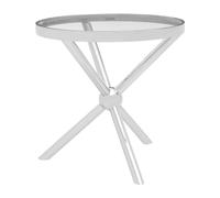 Orsina Elegant Round Silver Side Table, Durable Small Lounge Table For Tea, Stainless Steel Base Bedside Table Orsina Silver