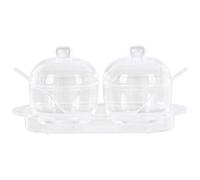 Gozo Set of 2 Condiment Pots with Spoons and Tray