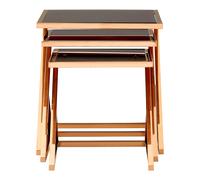 Orsina Elegant Set Of 3 Rose Gold Finish Nesting Tables, Space Saving Side Table For Livingroom, Sturdy Side Table Orsina Gold