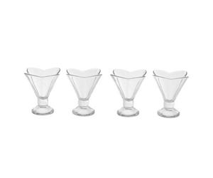 Orsina Elegant Set Of Four Flora Sundae Dishes, Durable Sundae Glasses For Desserts, Versatile Ice Cream Bowls