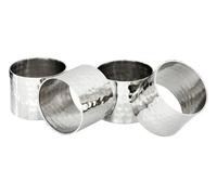 Premier Housewares Elegant Set Of Four Silver Finish Napkin Rings | Versatile Design Napkin Rings For Kitchen Napkin Holder | Easy To Care Kitchen Accessory